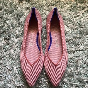 Rothys Amber herringbone metallic points size 9 NEW